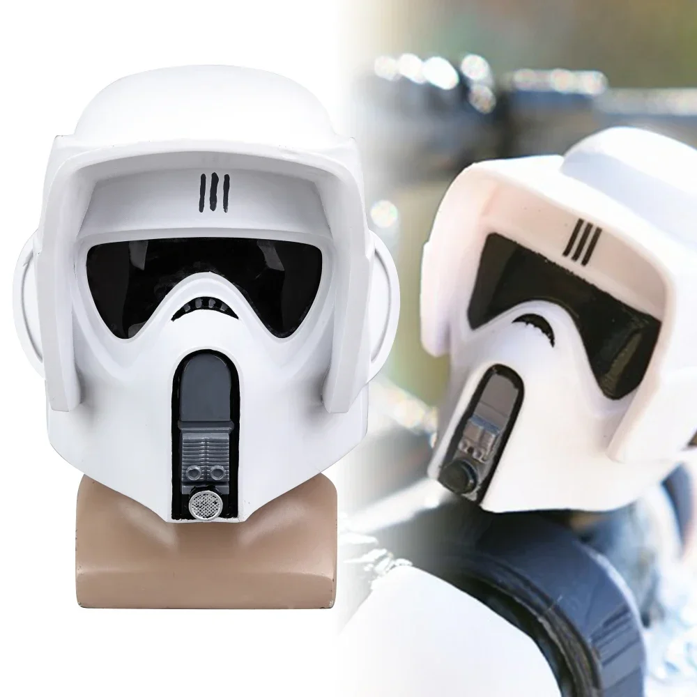 Afbeelding van Wit Serie Scout Helm Volledige Hoofdmasker - Halloween Masker voor Carnaval, Masquerade, Toneelvoorstelling en Feestdecoratie voor Volwassenen