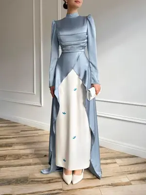 Image de Robe Abaya Satin Élégante pour Femme - Eid & Ramadan 2025
