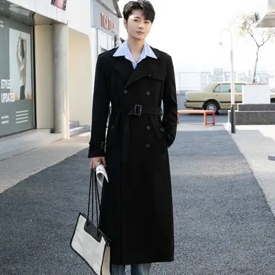 Image de Trench Coat Homme Élégant - Style Britannique Automne-Hiver
