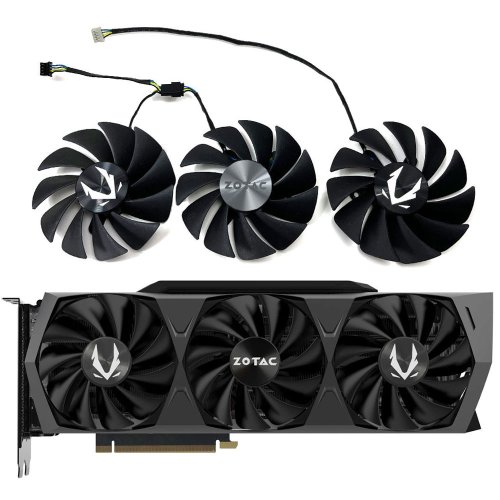 Afbeelding van Vervangende 4-Pin Koelventilator voor Zotac RTX 3070 Ti, RTX 3080, RTX 3080 Ti, RTX 3090 Trinity OC Grafische Kaart – Hoge Prestaties en Efficiënte Koeling