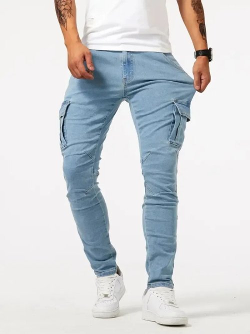 Afbeelding van Elastische Heren Jeans met Multi Zakken – Casual & Comfortabel