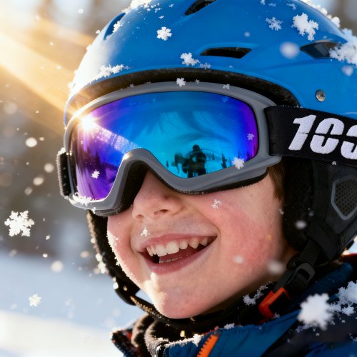 Immagine di Occhiali da Sci per Bambini con Protezione UV400 – Occhiali Invernali Professionali per Sci e Snowboard, Attrezzatura Sportiva per Bambini