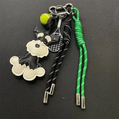 Image de Porte-clés Schnauzer en Cuir PU Mignon