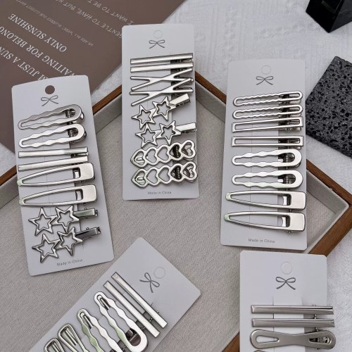 Immagine di Fermagli per capelli Y2K in metallo da donna Squisita clip a becco d'anatra Forcine per ragazze Frangia laterale Barrettes Fermacapelli Accessori per capelli moda per ragazze