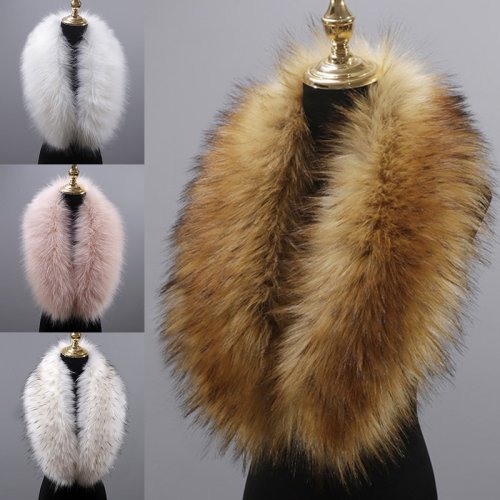 Afbeelding van Stijlvolle Grote Nepbontkraag van Zachte Pluche – Warme Winter Sjaal voor Parka en Donsjas, Decoratieve Omslagdoek met Pluizige Strip