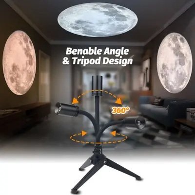 Image de Projecteur Lune LED - Veilleuse USB avec 3 Couleurs & Lumière Réglable