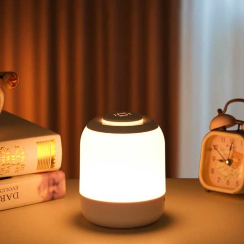 Immagine di Luci notturne a LED, lampada da tavolo ricaricabile USB a luminosità regolabile per cucina, camera da letto, garage, camera da letto, comodino, decorazione da campeggio
