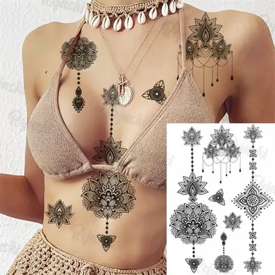 Image de Tatouages Temporaires Mandala & Animaux - Sexy & Imperméable