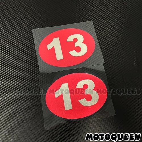 Immagine di Racing Cafe Racer Numero 13 Decalcomania per moto vintage Serbatoio ovale Scatola di copertura laterale Adesivi per casco Vento per moto Auto Car