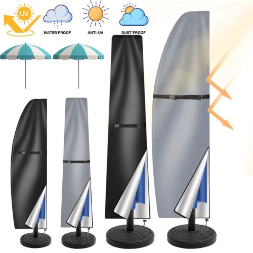 Afbeelding van Waterdichte UV-beschermhoes met rits voor buitenparaplu – bescherming tegen regen, zon en stof voor cantilever paraplu's
