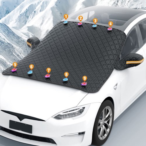 Immagine di Copertura Magnetica per Parabrezza Anteriore Auto - Parasole Impermeabile e Anti-Neve per Proteggere il Vetro dal Gelo, Polvere e Sole
