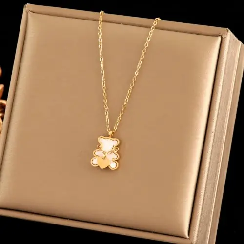 Image de Ours Mignon en Acier Inoxydable - Collier & Boucles d'oreilles