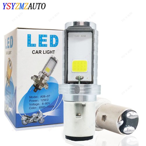 Image of 12000LM BA20D H6 LED Headlight Bulb for Motorcycle – Hi-Lo Beam, 6500K Cool White, 12V Auxiliary Light Lamp with High Brightness and Durable Design