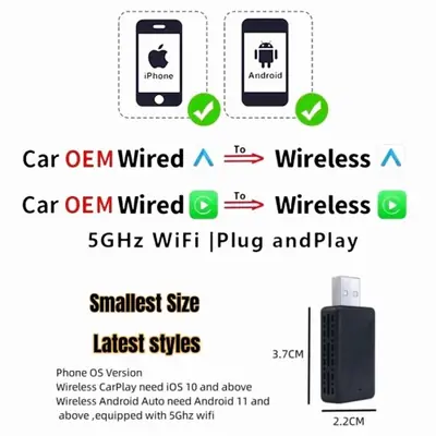 Image de Adaptateur CarPlay & Android Auto Sans Fil - Plug & Play