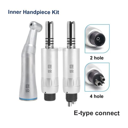 Image of Dental Low Speed Handpiece Inner Water Spray Channel Contra Angle +2/4 Holes Air Motor Push Button Dentistry Oral Equipment