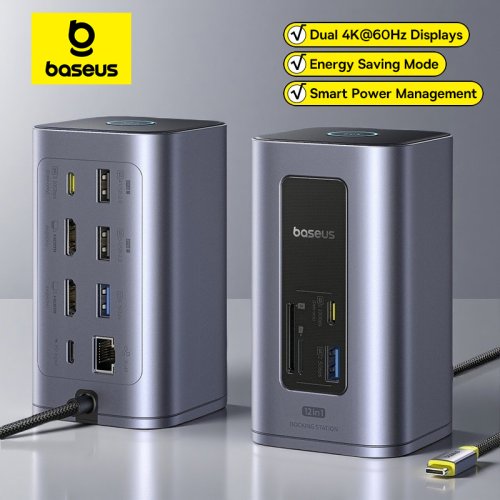 Imagen de Hub USB-C 12 en 1 Baseus con HDMI 4K y Puerto PD de 100W
