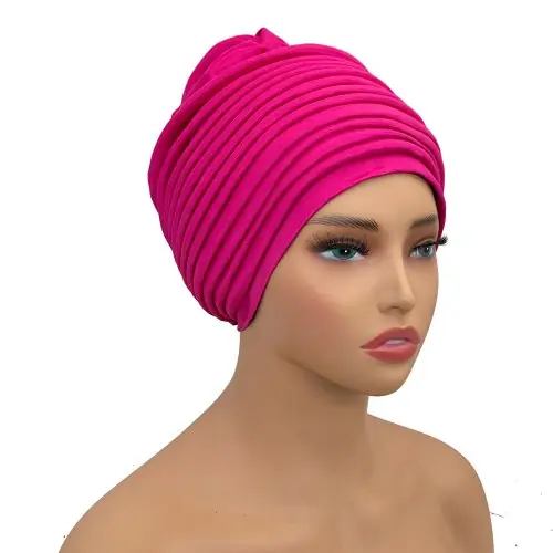 Image de Turban Soie Plissé - Élégance Africaine