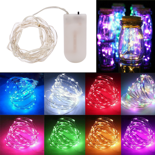 Image of 20-40 LED Copper Wire Fairy Lights – Battery Operated String Lights for Indoor Party, Wedding, Christmas, and Home Decoration