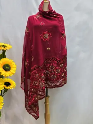 Image de Hijab Soie Élégant 205x105cm - Foulard Musulman Léger