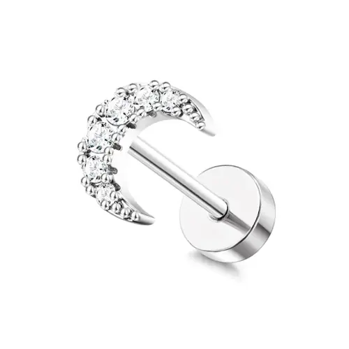 Image de Boucles d'oreilles cartilage papillon fleur en acier chirurgical