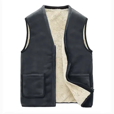 Image de Gilet Polaire Homme Hiver Chaud - Veste Sans Manches Décontractée