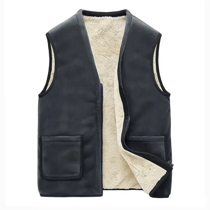 Image de Gilet Polaire Homme Hiver Chaud - Veste Sans Manches Décontractée