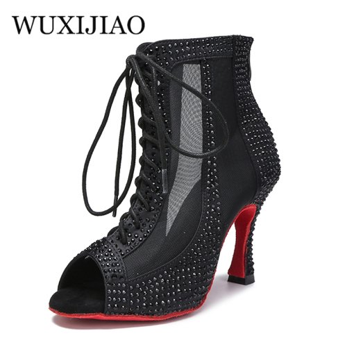 Afbeelding van Elegante Latindansschoenen voor Vrouwen – Zwart met Strass