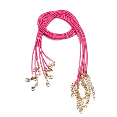 Image de Cordon Cuir Tressé 1.5mm - Lot de 10 avec Fermoir à Homard