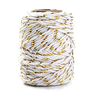 Image de Cordon Tressé Doré 2mm - 20m pour Décoration de Noël