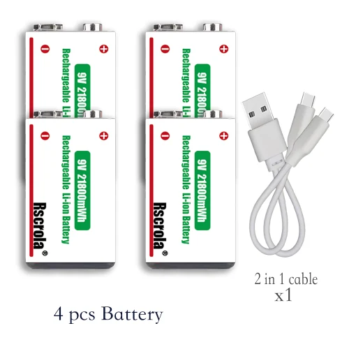 4 pz 9v baterías