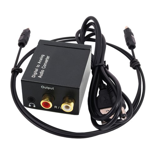 Zdjęcie Konwerter audio koncentryczny światłowód Toslink cyfrowy na gniazdo analogowe 3,5 mm dla RCA SPDIF cyfrowy dekoder audio wzmacniacz stereo