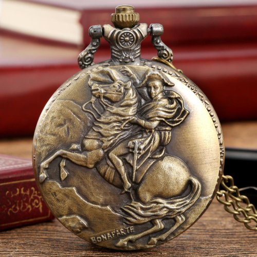 Afbeelding van Vintage Napoleon Bonaparte Zakhorloge - Brons & Quartz