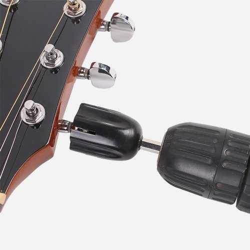 Zdjęcie Guitar String Winder Head Hex Electric Drill Tuning Peg Puller Tool Akcesoria do elektrycznej gitary akustycznej Bass (czarny)