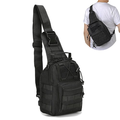 Immagine di Zaino Tattico da Uomo in Nylon Militare con Tracolla Regolabile – Borsa da Viaggio e Sport All'Aperto per Arrampicata e Escursionismo
