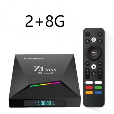 Image de Box TV 8K Android 15 avec Double WiFi et Télécommande Vocale