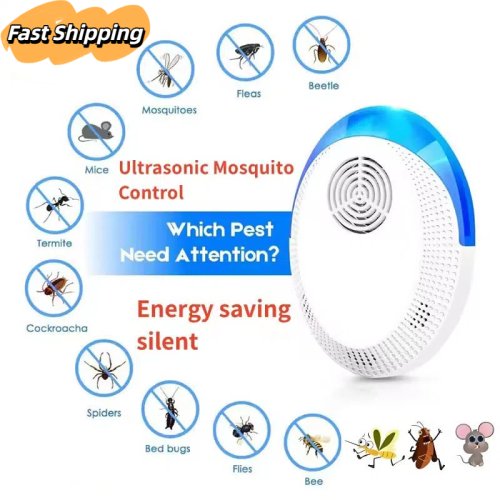 Image de Répulsif Ultrasonique Anti-Insectes & Rats - Sans Produits Chimiques