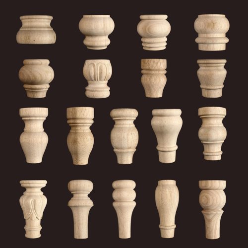 Imagen de Patas Redondas de Madera Maciza para Muebles - Diseño Clásico y Duradero