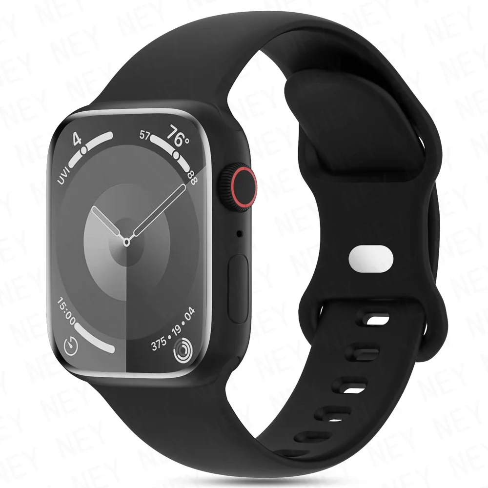 Imagen de Correas de reloj para Apple Watch, pulsera de silicona de 46mm, 44mm, 40mm, 45mm, 41mm, 42-38mm, serie iwatch 10, 8, 7, se 4, 5, 6, 9, ultra 2, 49mm