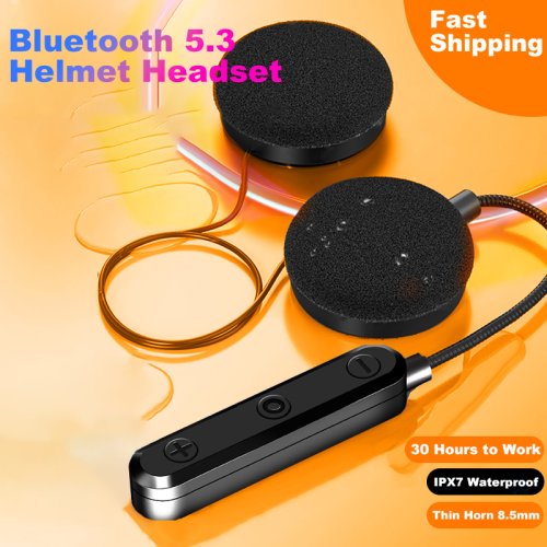 Bild von Bluetooth 5.3 Motorradhelm-Headset mit Freisprecheinrichtung, Stereo-Kopfhörer und integriertem MP3-Player für sicheren und kabellosen Fahrspaß