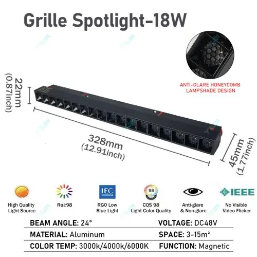 18W inbouwspot