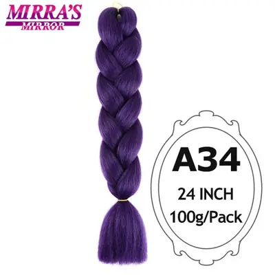 Image de Braids Synthétiques Ombre Violet Bleu Rose Blanc - 24 pouces