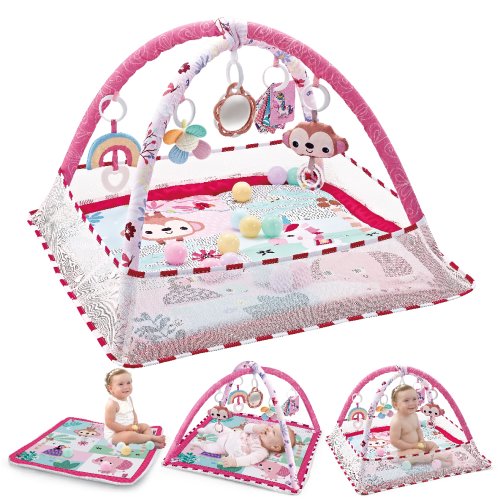 Image of Baby Development Activity Gym Mat with Crawling Blanket and Play Fence – Early Learning & Motor Skills Training Toy for Infants