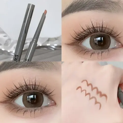 Image de Crayon à Paupières Rouge Vin Mat - Maquillage Naturel & Imperméable