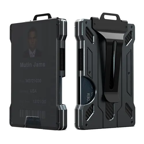 Image de Portefeuille Homme Slim RFID avec Pince à Billets