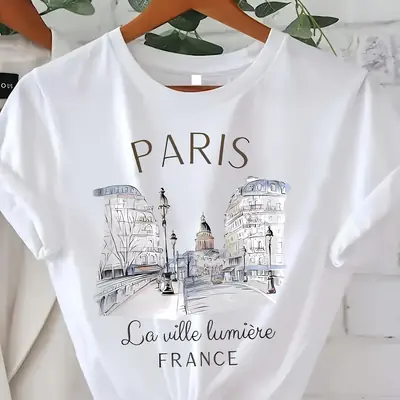 T-Shirt Femme Paris Années 90 - Style Vintage