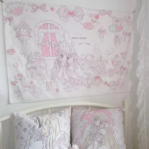 Image de Tapisserie Rêve Doux Coeur Rose Violet