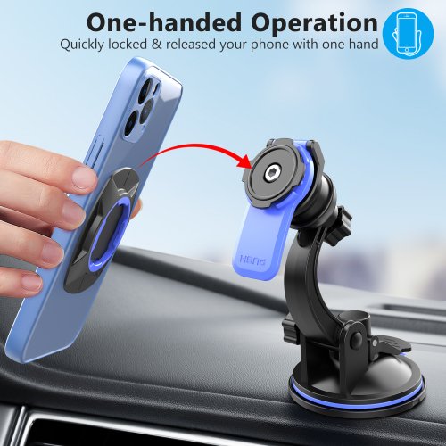 Imagen de Soporte para Teléfono de Coche con Ventosa y Fijación en Salida de Aire – Compatible con iPhone, Samsung, Xiaomi y Otros Smartphones