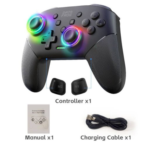 Image de Manette Sans Fil Data Frog pour Nintendo Switch - Turbo & Programmable