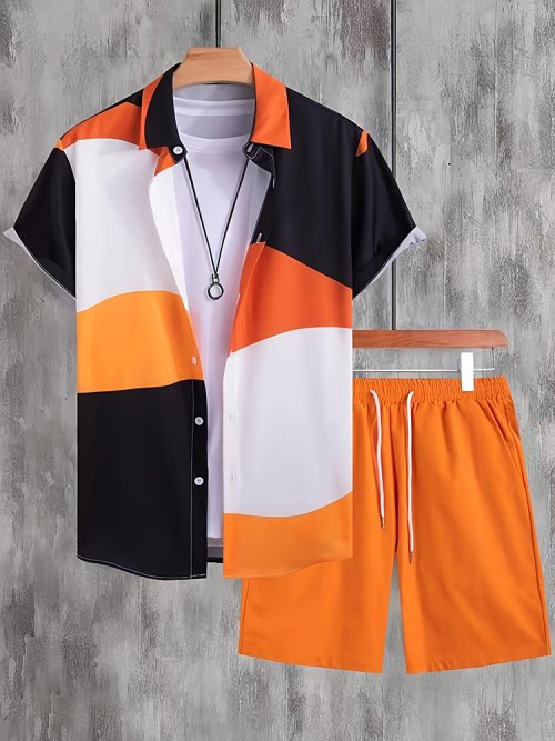 Afbeelding van Zomer Herenset: Shirt & Shorts voor de Strandlook