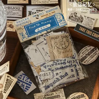 Image de Stickers Vintage 100 pcs - Décoration Scrapbooking & Journal Intime